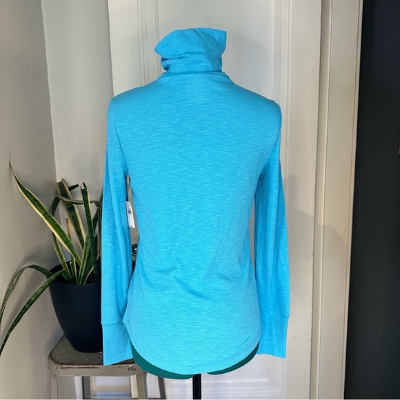 NWT GAP Essential Rib Turtleneck T-Shirt blue SMALL - Picture 7 of 12